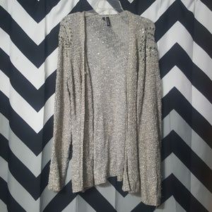 Sparkly sweater with beading on shoulders